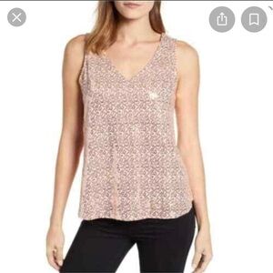 Gibson Glam Woman’s Top Large Sequin Sleeveless V Neck Pink Rose Gold Eras Tour
